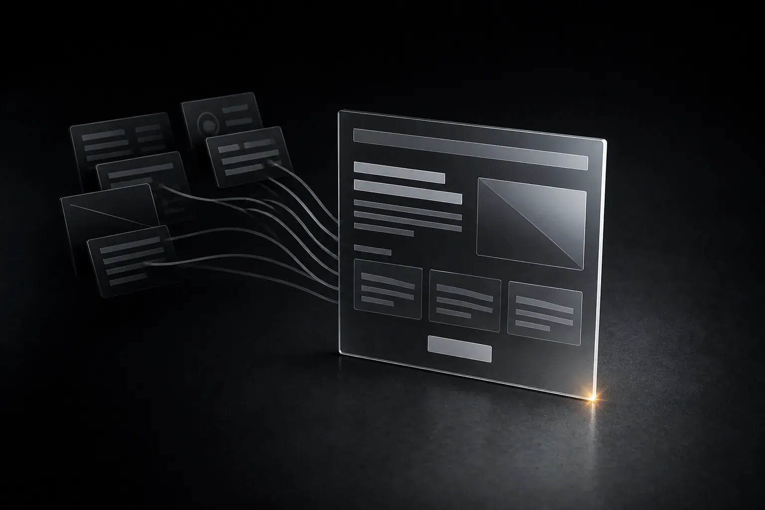 Source content being organised into a clear, structured webpage