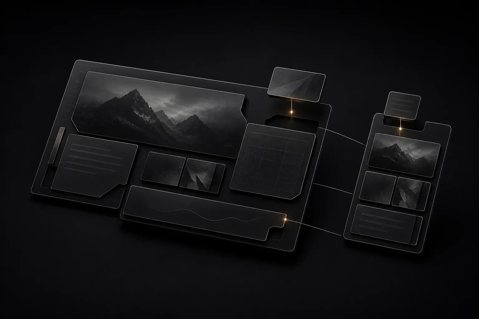 A bespoke website layout paired with a responsive mobile composition